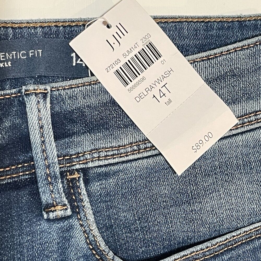 J Jill Denim Women’s Sz 14T Tall Authentic Fit Slim Ankle Stretch Jeans New NWT - Picture 2 of 8